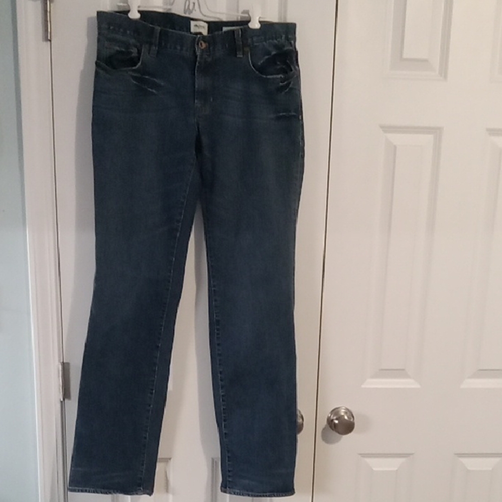 Madewell Dark Blue Straight Leg Jeans - Picture 1 of 8